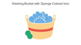 Washing Bucket With Sponge Colored Icon In Powerpoint Pptx Png And Editable Eps Format