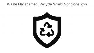 Waste Management Recycle Shield Monotone Icon In Powerpoint Pptx Png And Editable Eps Format