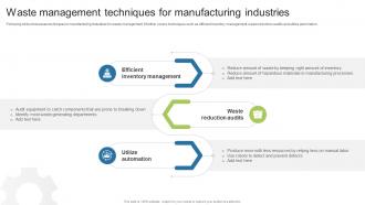 Waste Management Techniques For Manufacturing Industries