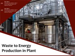 Waste to energy production in plant
