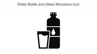 Water Bottle And Glass Monotone Icon In Powerpoint Pptx Png And Editable Eps Format