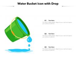 Water bucket icon with drop