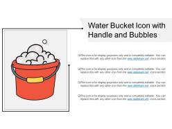 Water bucket icon with handle and bubbles