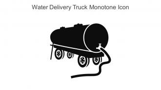 Water Delivery Truck Monotone Icon In Powerpoint Pptx Png And Editable Eps Format