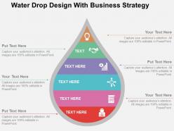 Water drop design with business strategy flat powerpoint design