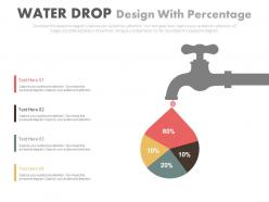 Water drop design with percentage flat powerpoint design