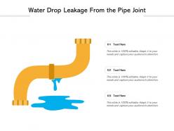 Water drop leakage from the pipe joint