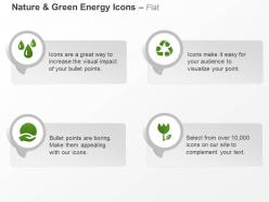 Water drops recycle green energy protection ppt icons graphics