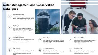 Water Management And Conservation Techniques Sustainable Intensification PPT Presentation ST AI SS