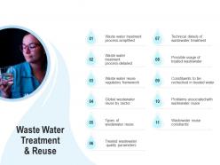 Water management waste water treatment and reuse ppt infographics