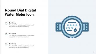 Water Meter Icon Analog Shaped Digital Round Dial Checking Control Gauge