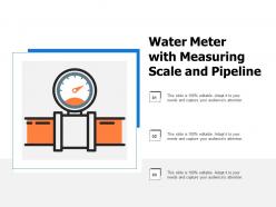 Water meter with measuring scale and pipeline
