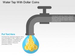 Water tap with dollar coins flat powerpoint design