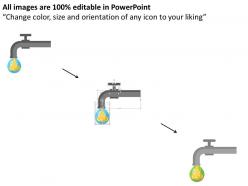 Water tap with dollar coins flat powerpoint design