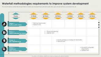 Waterfall Methodologies Requirements To Improve System Development