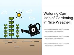 Watering can icon of gardening in nice weather