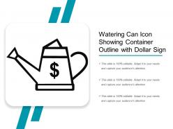 Watering can icon showing container outline with dollar sign