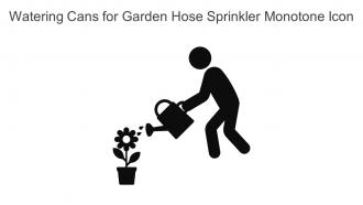 Watering Cans For Garden Hose Sprinkler Monotone Icon In Powerpoint Pptx Png And Editable Eps Format