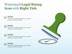 Watermark legal stamp icon with right tick
