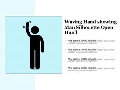 Waving hand showing man silhouette open hand