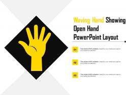 Waving hand showing open hand powerpoint layout