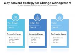Way forward strategy for change management