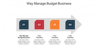 Way manage budget business ppt powerpoint presentation summary gallery cpb