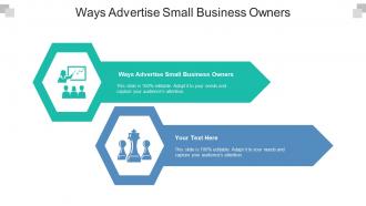 Ways advertise small business owners ppt powerpoint presentation show deck cpb