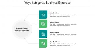 Ways categorize business expenses ppt powerpoint presentation model image cpb