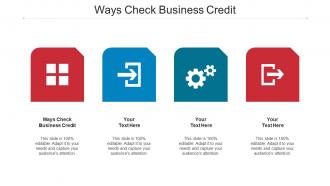 Ways Check Business Credit Ppt Powerpoint Presentation Infographic Cpb