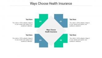 Ways choose health insurance ppt powerpoint presentation file design templates cpb