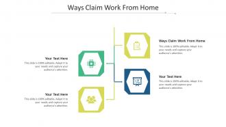 Ways claim work from home ppt powerpoint presentation professional mockup cpb
