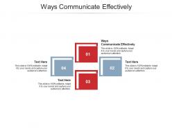 Ways communicate effectively ppt powerpoint presentation designs download cpb