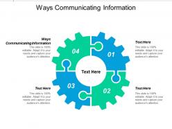 Ways communicating information ppt powerpoint presentation infographics display cpb