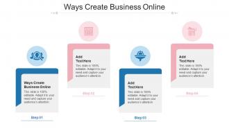 Ways Create Business Online Ppt Powerpoint Presentation Slides Example Introduction Cpb