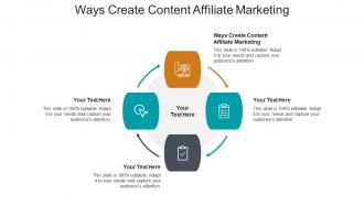 Ways create content affiliate marketing ppt powerpoint presentation microsoft cpb