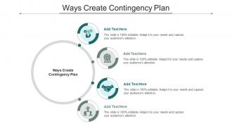 Ways Create Contingency Plan Ppt Powerpoint Presentation Icon Portfolio Cpb