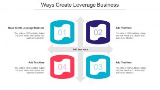 Ways Create Leverage Business Ppt Powerpoint Presentation Infographics Cpb