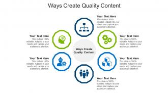 Ways create quality content ppt powerpoint presentation inspiration objects cpb