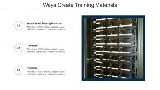 Ways create training materials ppt powerpoint presentation show aids cpb