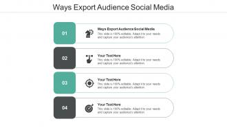 Ways export audience social media ppt powerpoint presentation inspiration designs cpb