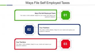 Ways File Self Employed Taxes Ppt Powerpoint Presentation Styles Gallery Cpb