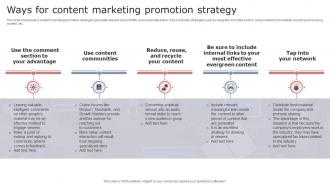 Ways For Content Marketing Promotion Strategy