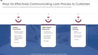 Ways For Effectively Communicating Loan Process To Customers