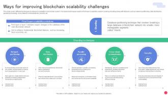 Ways For Improving Blockchain Scalability Challenges Deep Dive Into Blockchain Ppt Presentation BCT SS V