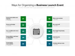 Ways for organizing a business launch event