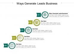 Ways generate leads business ppt powerpoint presentation summary inspiration cpb