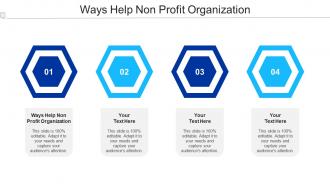 Ways Help Non Profit Organization Ppt Powerpoint Presentation Visual Aids Slides Cpb