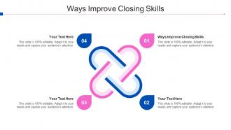 Ways Improve Closing Skills Ppt Powerpoint Presentation Outline Format Cpb
