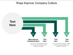 Ways improve company culture ppt powerpoint presentation icon designs download cpb